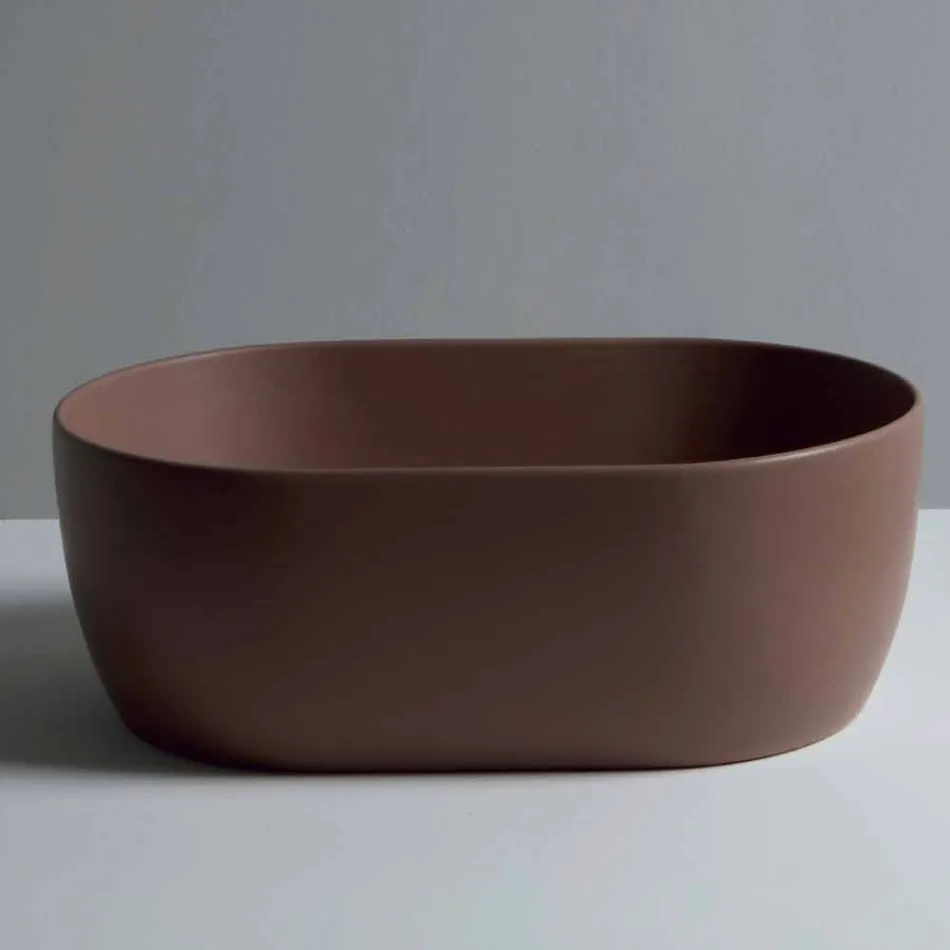 Lavabo 45x32cm in ceramica da appoggio made Italy Star, design moderno Viadurini