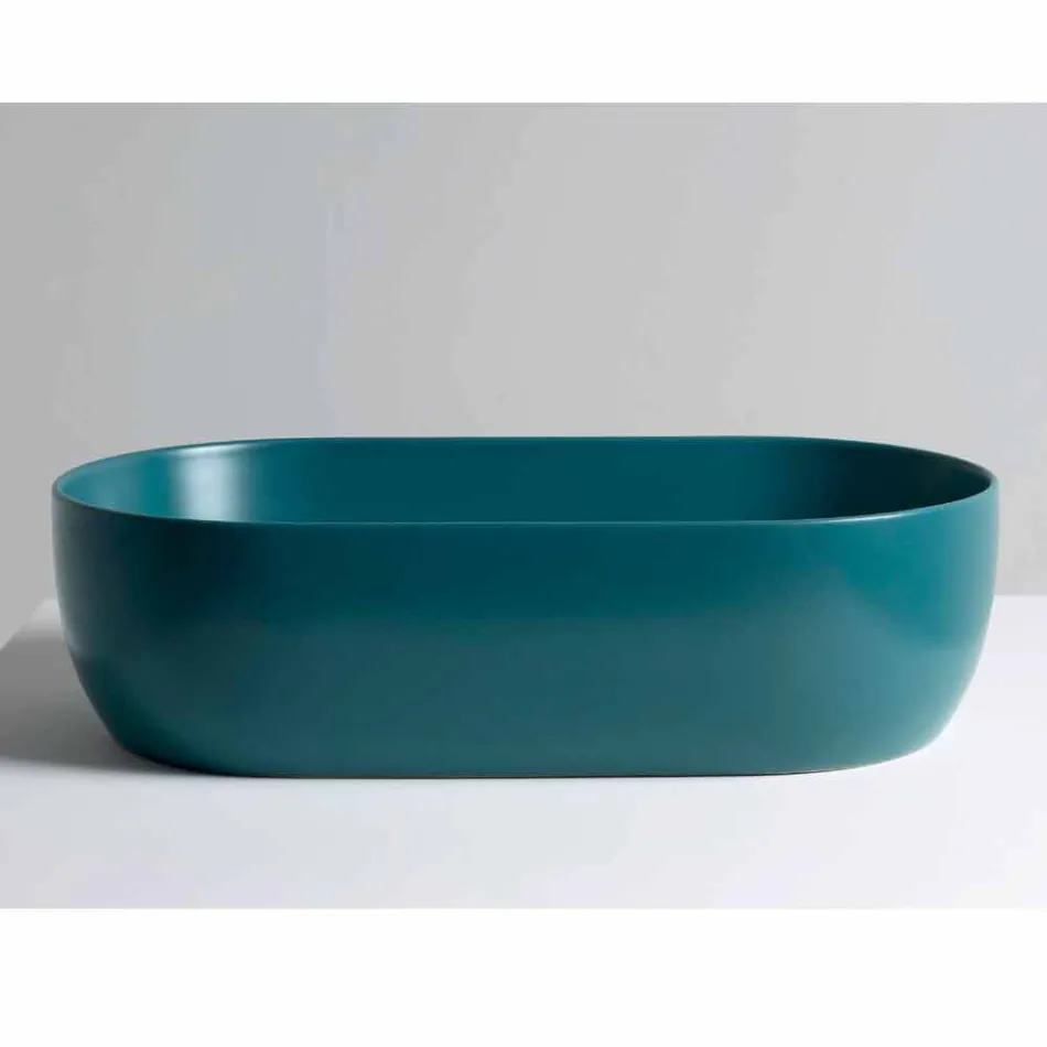 Lavabo 70x35cm da appoggio in ceramica made Italy Star, design moderno Viadurini