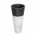 Lavabo a colonna conico in pietra naturale nera Raja