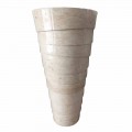 Lavabo a colonna design per bagno in pietra bianca Brent, pezzo unico