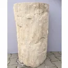 Lavabo a colonna di design in pietra naturale Ley, fatto a mano Viadurini