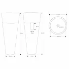 Lavabo a Colonna di Design Moderno in Marmo Nero Lucido - Merlo Viadurini