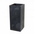 Lavabo a colonna in pietra naturale nera Balik