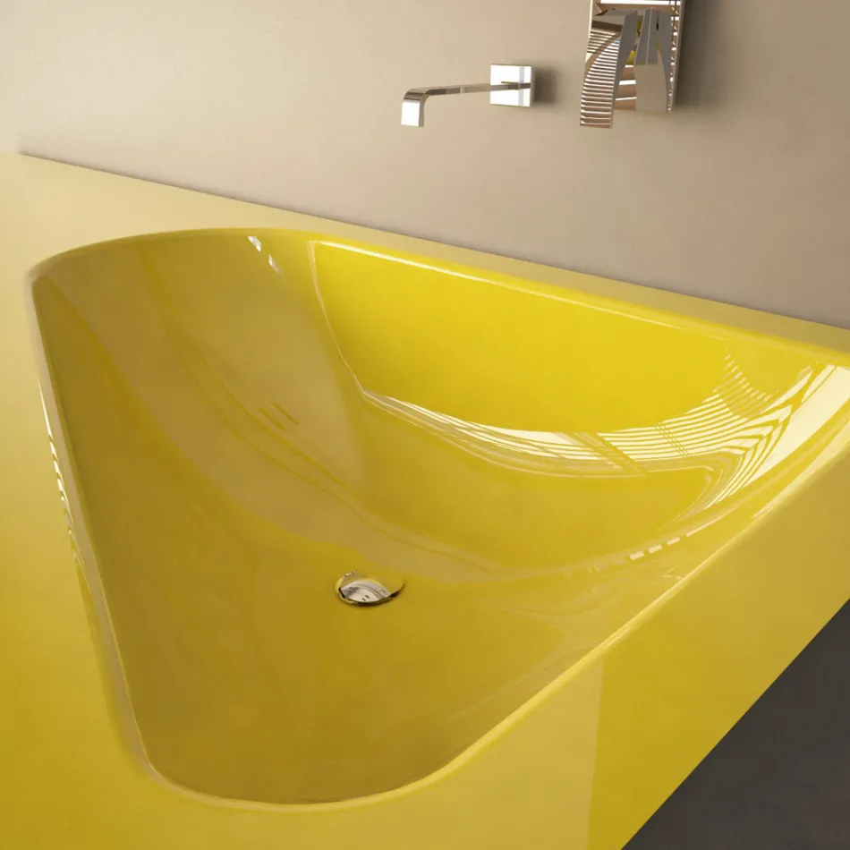 Lavabo a colonna moderno realizzato artigianalmente Mullet Viadurini