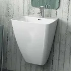 Lavabo a parete di design moderno in ceramica prodotto in Italia,Goran Viadurini