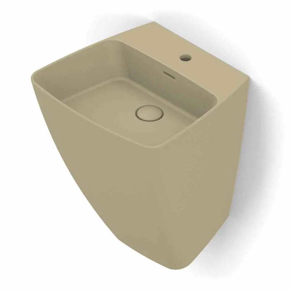 Lavabo a parete di design moderno in ceramica prodotto in Italia,Goran Viadurini
