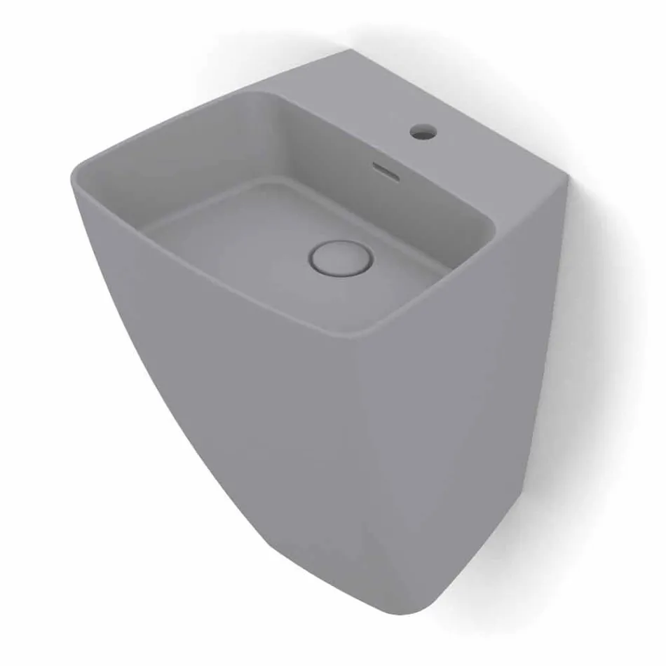 Lavabo a parete di design moderno in ceramica prodotto in Italia,Goran Viadurini