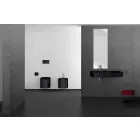 Lavabo a parete in ceramica moderno prodotto in Italia, Amleto Viadurini