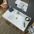 Lavabo a sospensione moderno in Texolid prodotto in Italia, Rufina