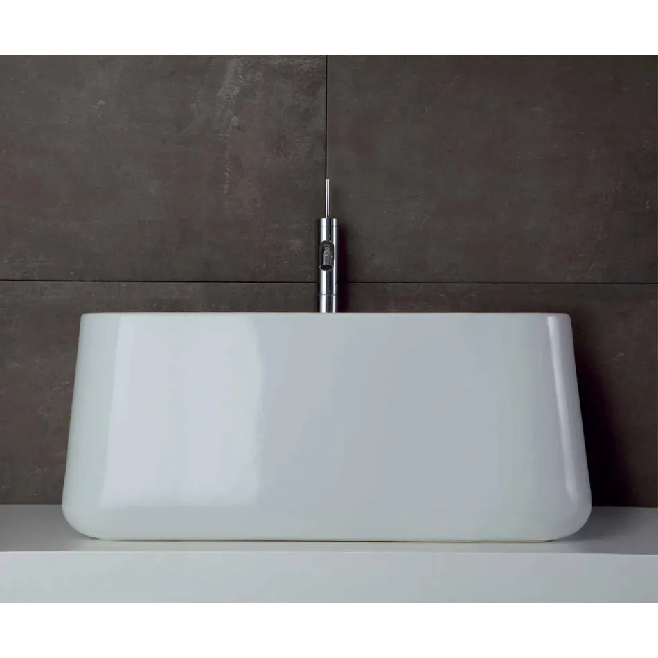 Lavabo Alto da Appoggio Moderno in Ceramica Made in Italy Oliena Viadurini