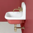 Lavabo Bagno a Sospensione in Ceramica Bianca e Colorata 42 cm - Meridiano Viadurini