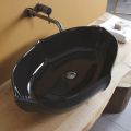 Lavabo Bagno da Appoggio in Ceramica Lucida L 69 cm Made in Italy - Oscar