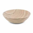 Lavabo Bagno da Appoggio in Pietra Sand Stone Forma Rotonda - Cerasolo Viadurini