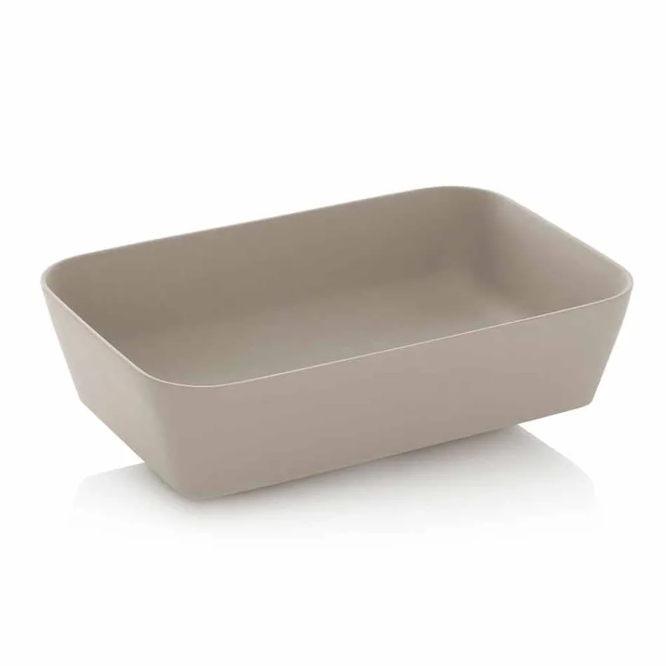 Lavabo Bagno da Appoggio Rettangolare in Resina Opaca Made in Italy – Cavan Viadurini