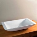 Lavabo Bagno da Appoggio Rettangolare in Solid Surface Bianco - Albertina