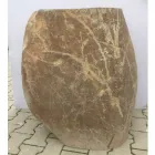 Lavabo bagno design a colonna in pietra naturale Mare, pezzo unico Viadurini