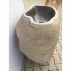 Lavabo bagno design a colonna in pietra naturale Mare, pezzo unico Viadurini