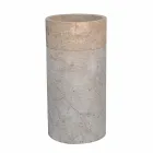 Lavabo Bagno Freestanding in Marmo Finitura Avorio Forma Cilindrica - Cremino Viadurini