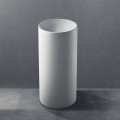 Lavabo Bagno Freestanding in Resina Bianca dalla Forma Cilindrica - Libertino