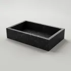 Lavabo Bagno in Gres Porcellanato Effetto Marmo Made in Italy - Ludmilla Viadurini