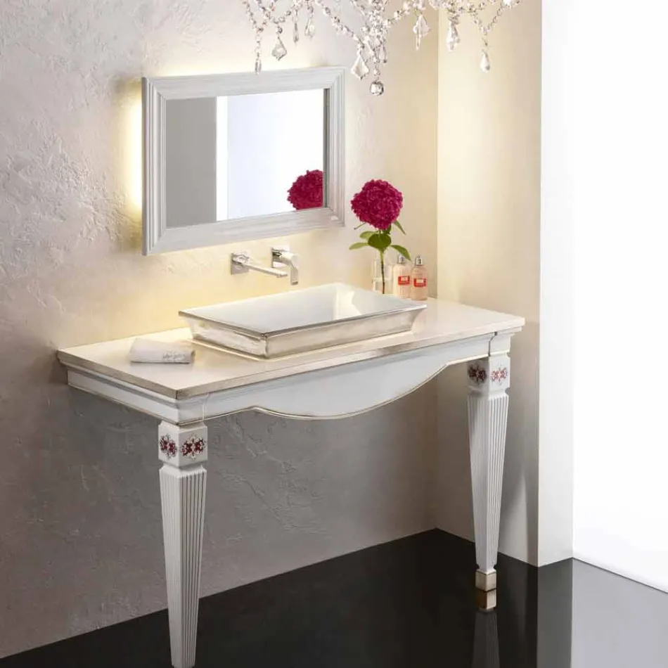Lavabo bagno semincasso in fire clay e platino fatto in Italia, Guido Viadurini