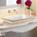 Lavabo bagno semincasso in fire clay e platino fatto in Italia, Guido