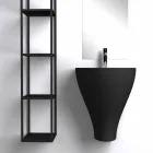 Lavabo bagno sospeso moderno in ceramica fatto in Italia, Fiorello Viadurini