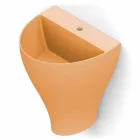 Lavabo bagno sospeso moderno in ceramica fatto in Italia, Fiorello Viadurini