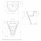 Lavabo bagno sospeso moderno in ceramica fatto in Italia, Fiorello Viadurini