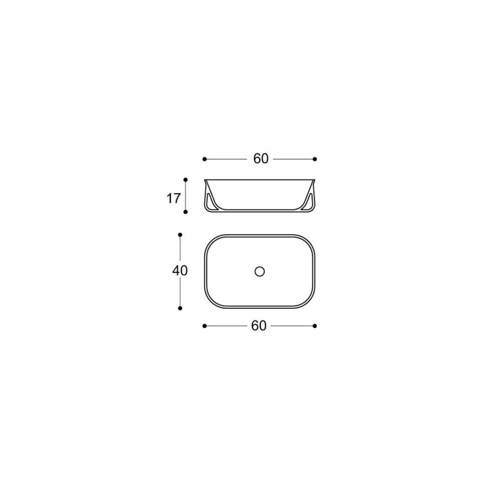 Lavabo Bianco Alto Rettangolare da Bagno Moderno di Design da Appoggio - Tulyp2 Viadurini