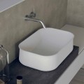 Lavabo Bianco Alto Rettangolare da Bagno Moderno di Design da Appoggio - Tulyp2