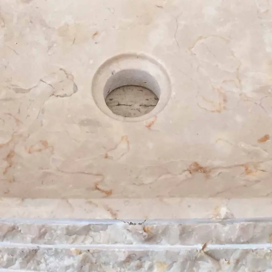 Lavabo bianco da appoggio Cora ovale, fatto a mano Viadurini