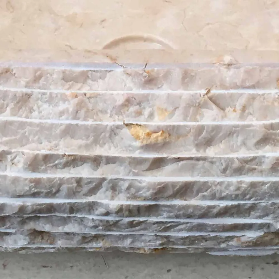 Lavabo bianco da appoggio Cora ovale, fatto a mano Viadurini