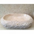 Lavabo bianco da appoggio ovale Cora, pezzo unico fatto a mano