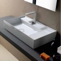 Lavabo ceramica da appoggio design moderno made in Italy Sun 65x40 cm