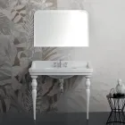 Lavabo Consolle in Ceramica Bianca Made in Italy Stile Classico - Wollie Viadurini