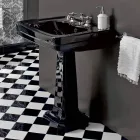 Lavabo Consolle su Colonna Vintage in Ceramica Made in Italy - Marwa Viadurini