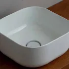 Lavabo da appoggio 37x37cm in ceramica made Italy Star, design moderno Viadurini