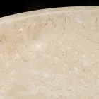Lavabo da appoggio bianco in pietra naturale Ziva, pezzo unico Viadurini