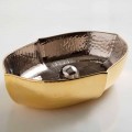 Lavabo da appoggio ceramica platino e oro di design made Italy Oscar