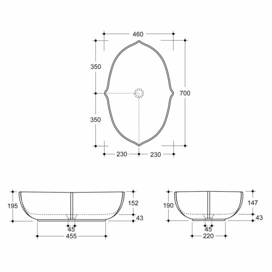 Lavabo da appoggio ceramica platino e oro di design made Italy Oscar Viadurini