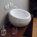 Lavabo da appoggio circolare di design in ceramica made in Italy Elisa
