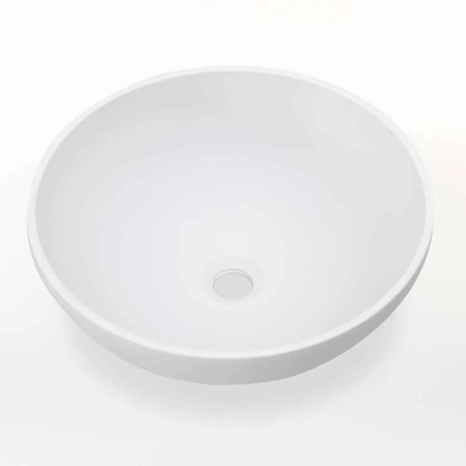 Lavabo da Appoggio Circolare di Design Moderno in Resina Made in Italy – Cavan Viadurini