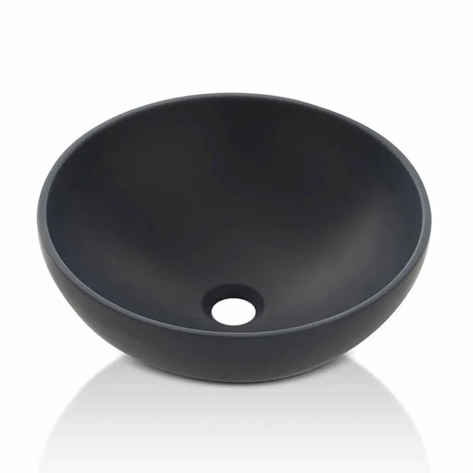 Lavabo da Appoggio Circolare di Design Moderno in Resina Made in Italy – Cavan Viadurini