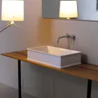 Lavabo da appoggio dal design neoclassico ceramica made  Italy Debora Viadurini