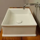 Lavabo da appoggio dal design neoclassico ceramica made  Italy Debora Viadurini