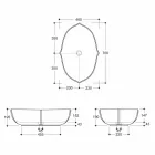 Lavabo da appoggio design ceramica bianco bordo oro made Italy Oscar Viadurini