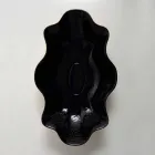 Lavabo da appoggio di design ceramica nero e oro made in Italy Cubo Viadurini