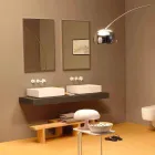 Lavabo da appoggio di design in ceramica rettangolare made Italy Dalia Viadurini