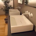 Lavabo da appoggio di design in ceramica rettangolare made Italy Dalia
